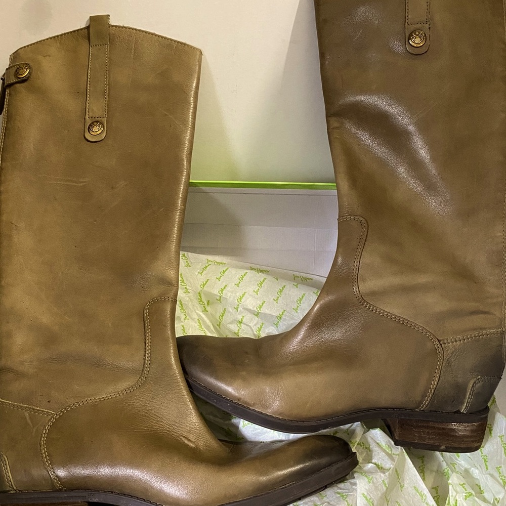 Sam Edelman Penny riding olive leather boots sz 9M